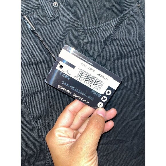 NWT Jaded London Black Coated Stacked  Straight Leg  Jeans Men's Size 32x32 - Picture 4 of 11